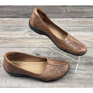 Clarks Artisan KESSA GAZEBO Flats Womens 7M Brown Leather Moccasin Comfort Walk